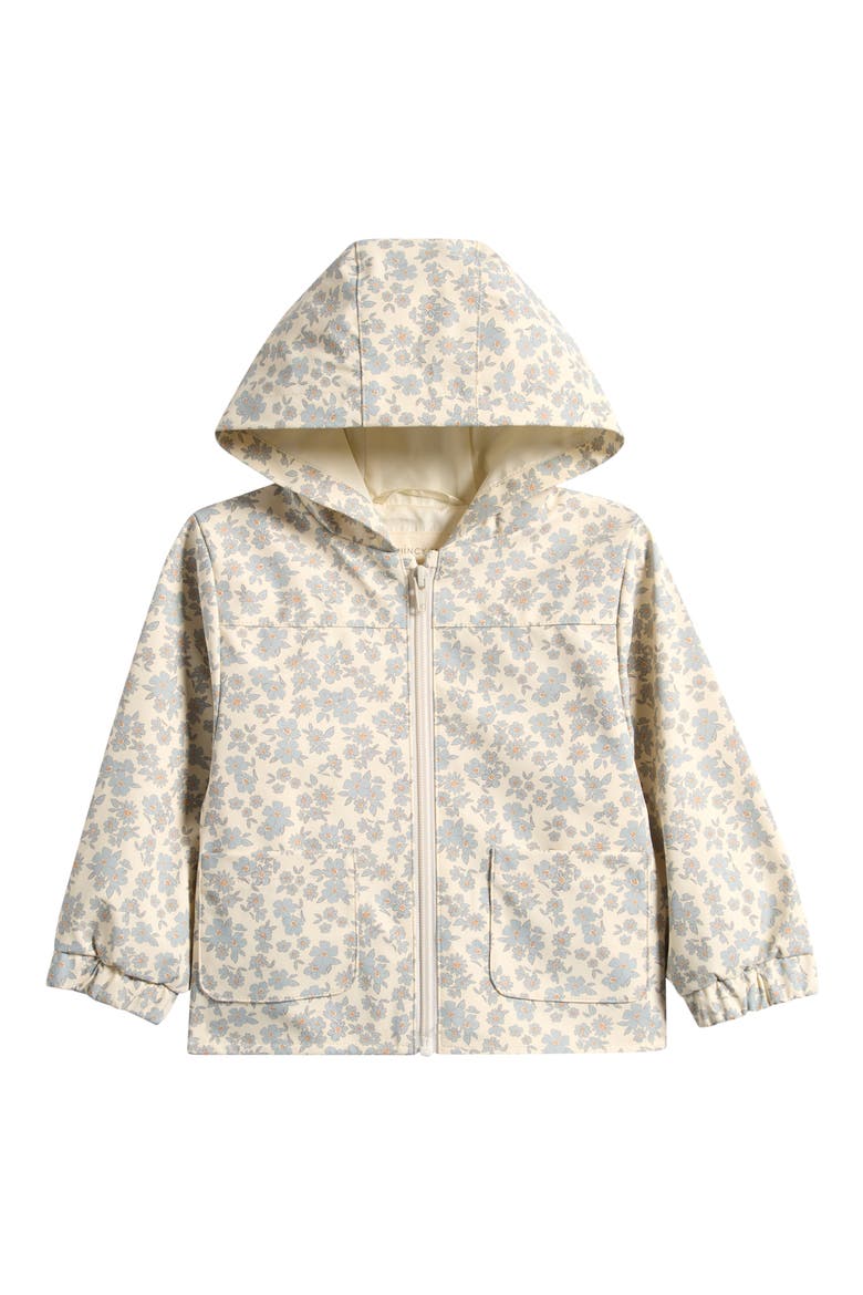 Floral Hooded Raincoat, Main, color, IVORY