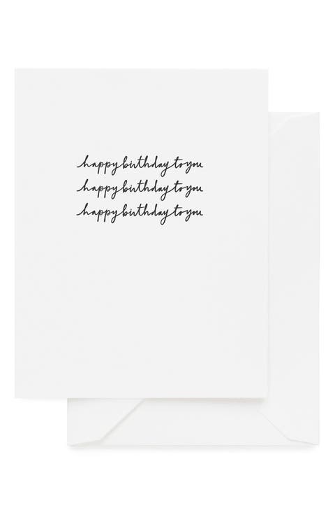 Happy Birthday Script Card & Envelope