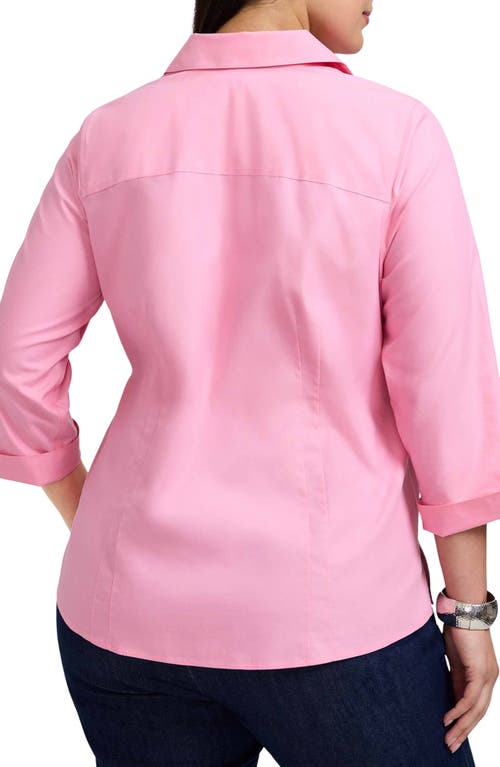 FOXCROFT FOXCROFT 'TAYLOR' THREE-QUARTER SLEEVE NON-IRON COTTON SHIRT