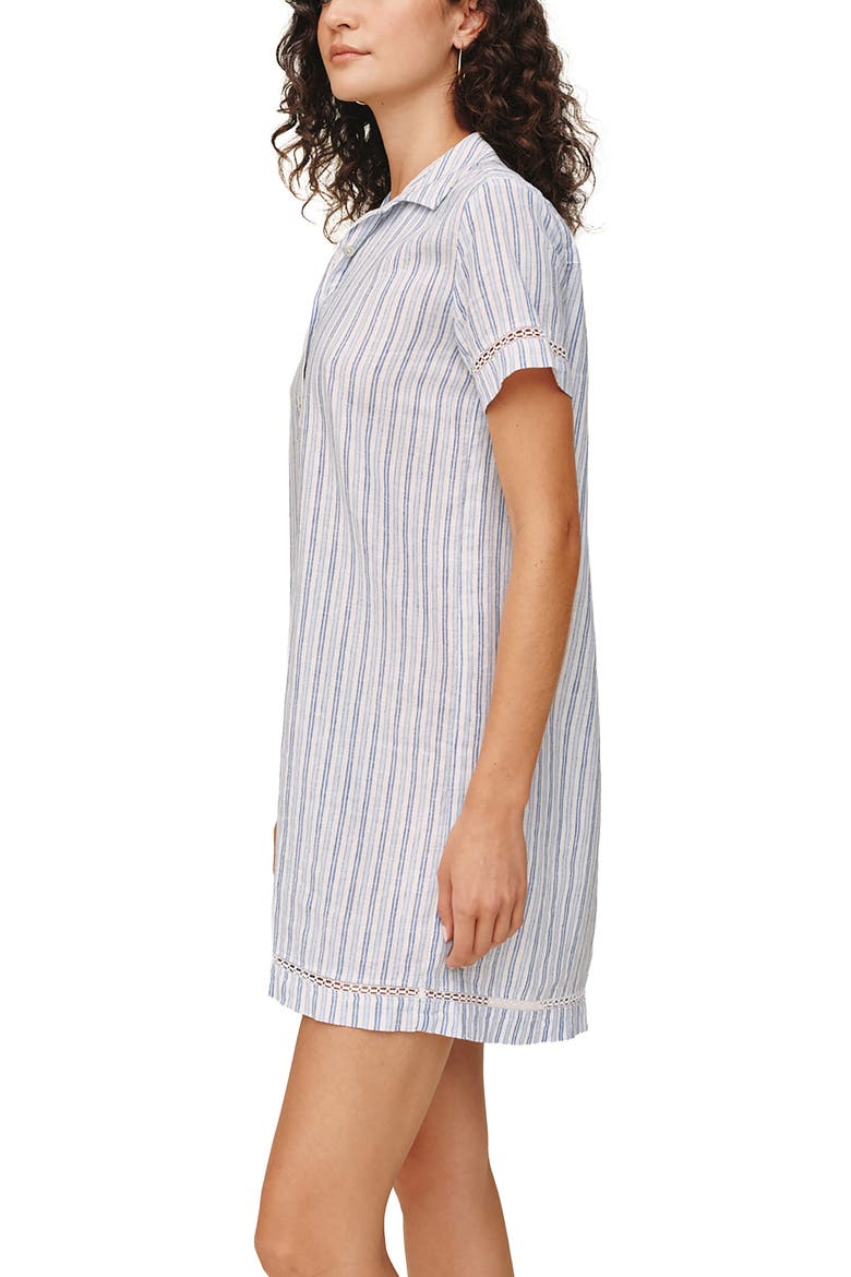 Stripe High/Low Shirtdress, Alternate, color, OCEAN BLUE STRIPE