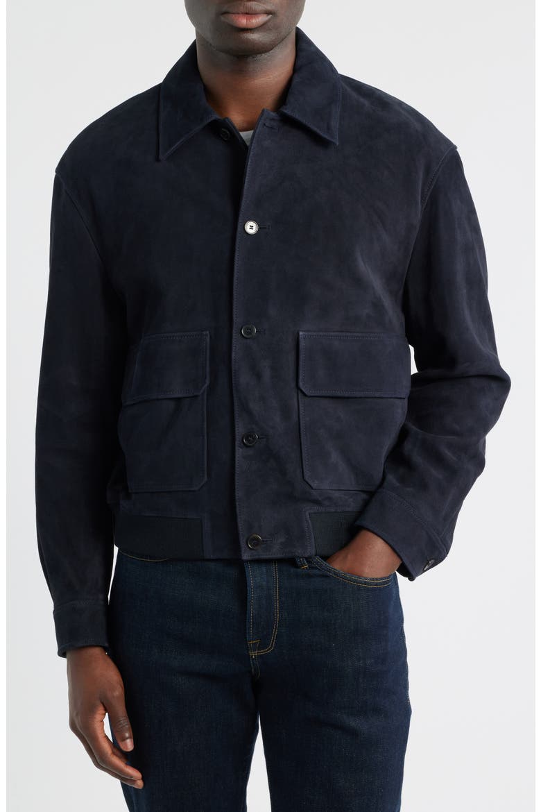Suede Jacket, Alternate, color, DARK NAVY