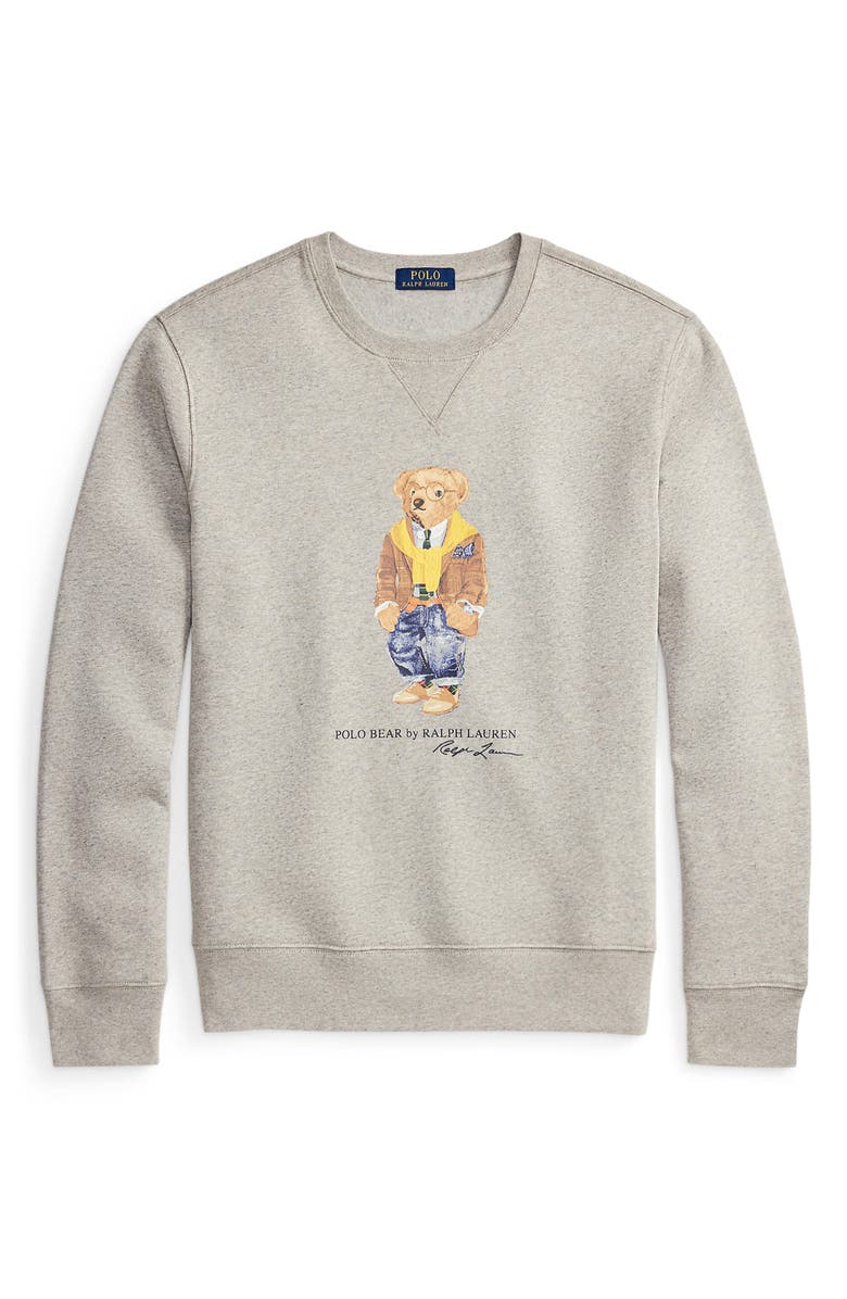 Polo Ralph Lauren Polo Bear Graphic Sweatshirt, Alternate, color, Loft Heather/ Heritage Bear