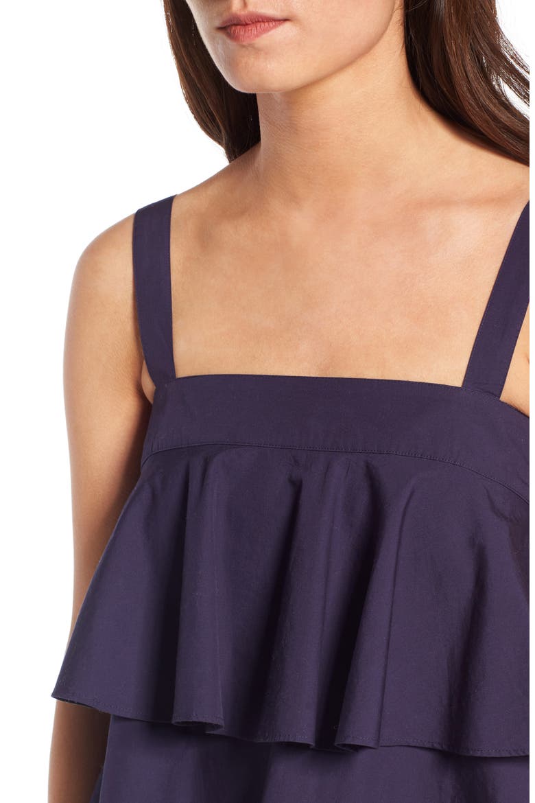 Tiered Cotton Tank, Alternate, color, NAVY DUSK