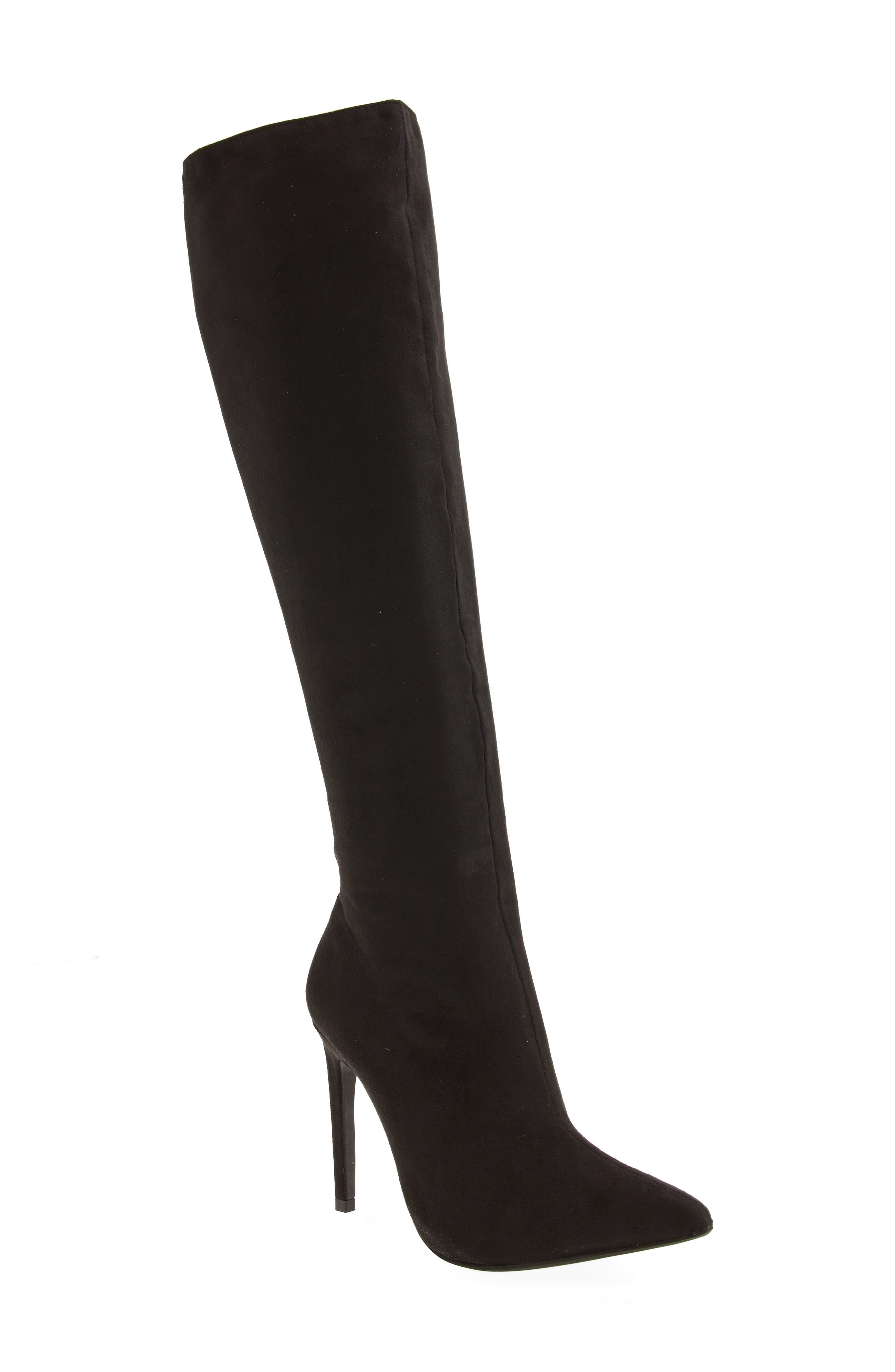 Jalouse Knee High Boot, Main, color, BLACK SUEDE