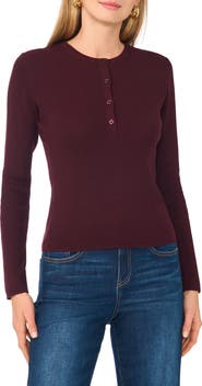 Parker Slim Fit Ribbed Henley Sweater