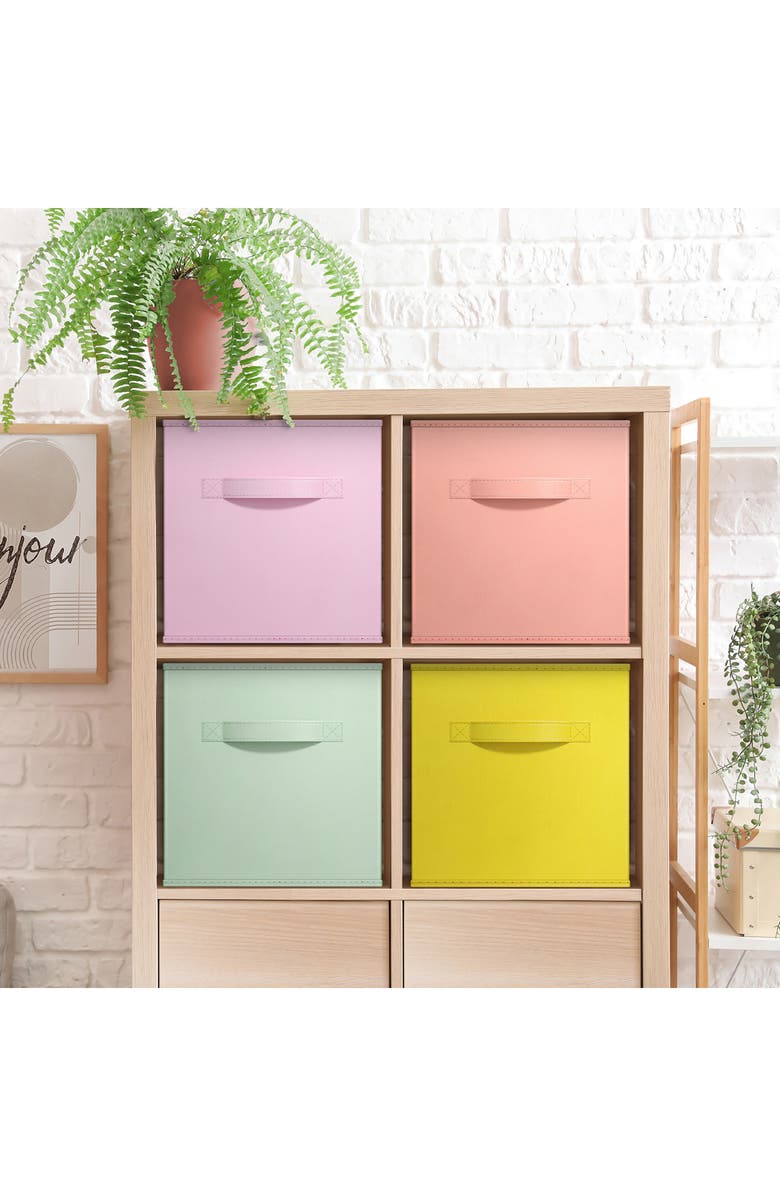 SORBUS 4-Pack Collapsible Storage Cubes, Alternate, color, Pastel Colors