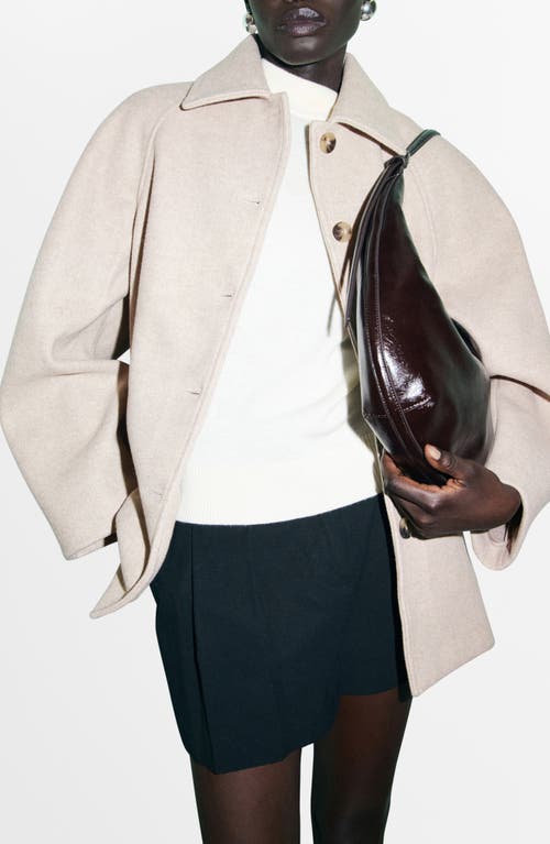Mango Short Coat In Brown