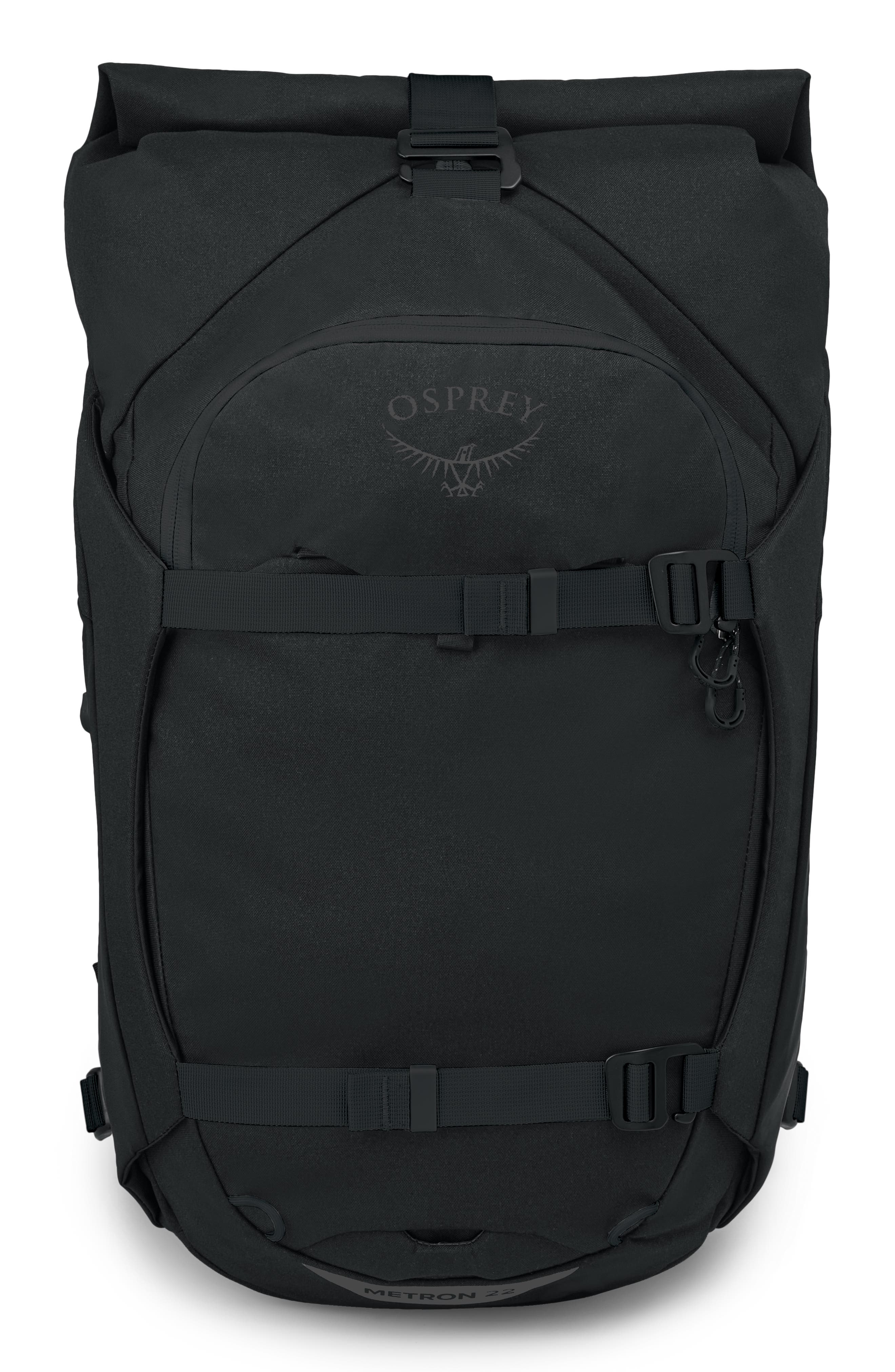 Osprey Metron 22-Liter Water Repellent Roll Top Backpack, Main, color, Black