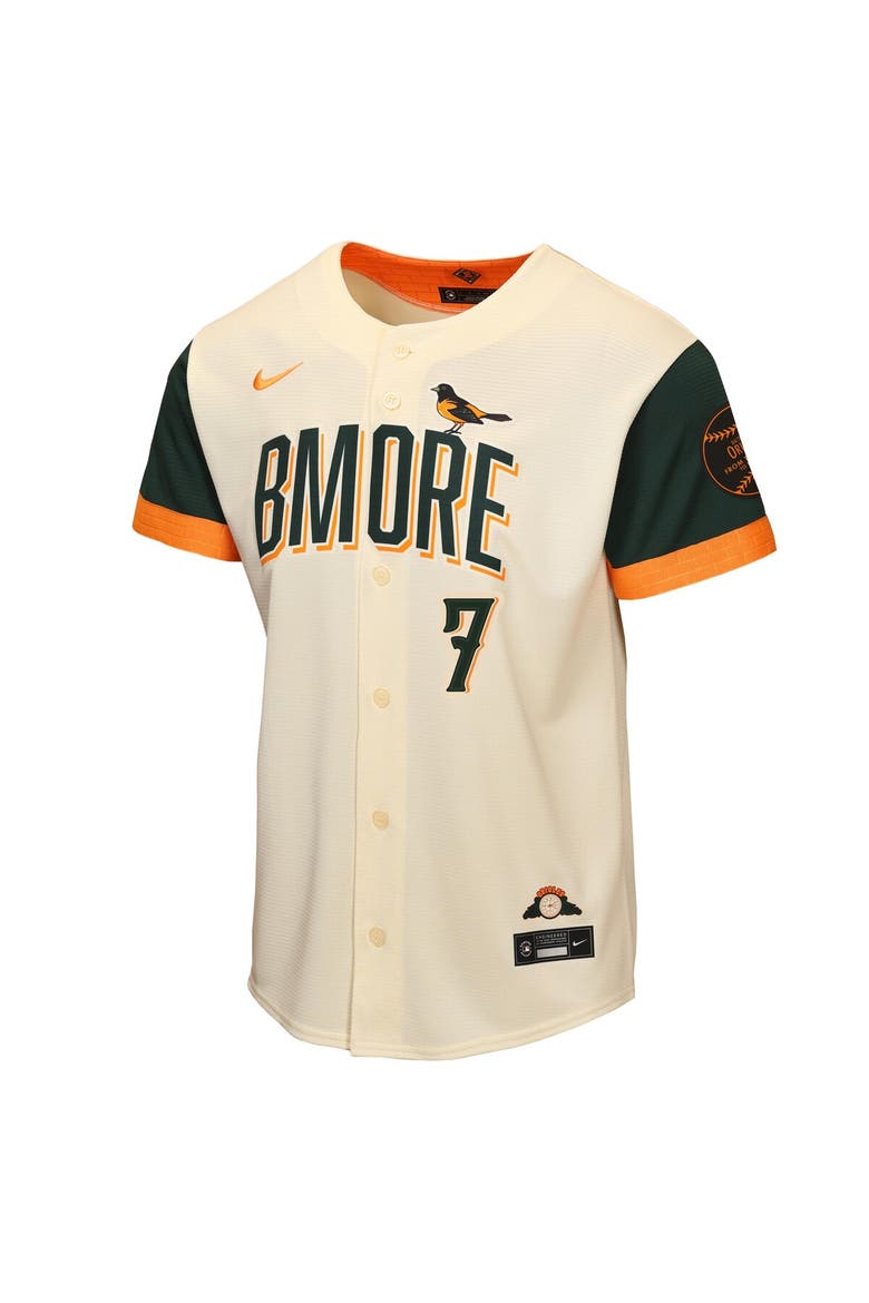 Youth Nike Jackson Holliday Cream Baltimore Orioles 2026 City Connect Stadium Jersey, Alternate, color, Cream