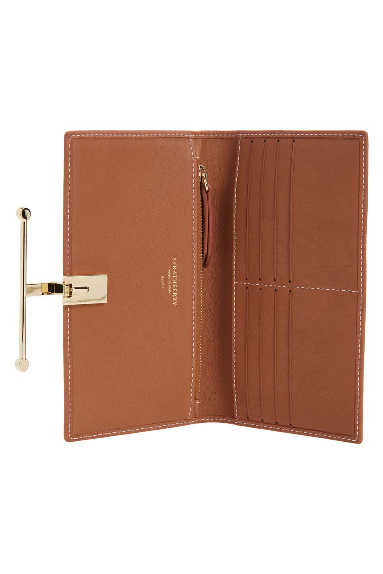 Large Melville Street Leather Wallet, Alternate, color, CHESTNUT - VANILLA STITCH