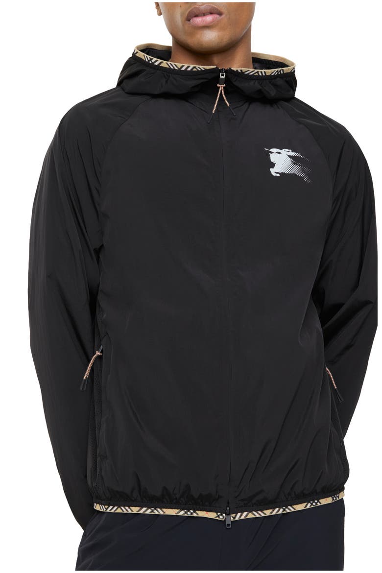 Nylon Hooded Jacket, Main, color, Black