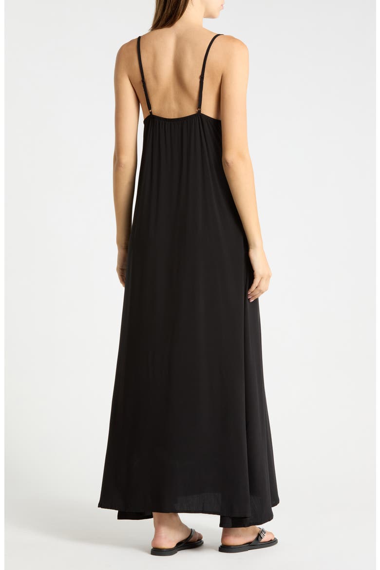 Strappy Beaded Cover-Up Maxi Dress, Alternate, color, BLACK