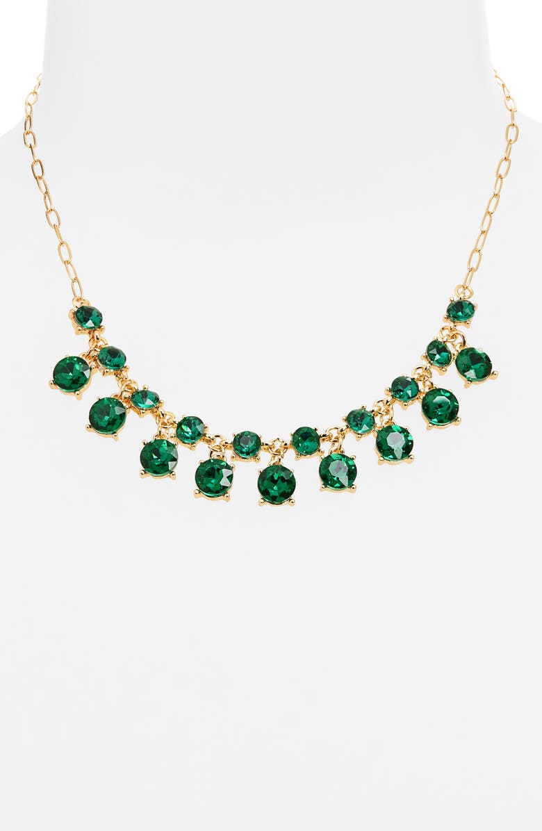Cara Crystal Stone Necklace, Alternate, color, Gold/ Green