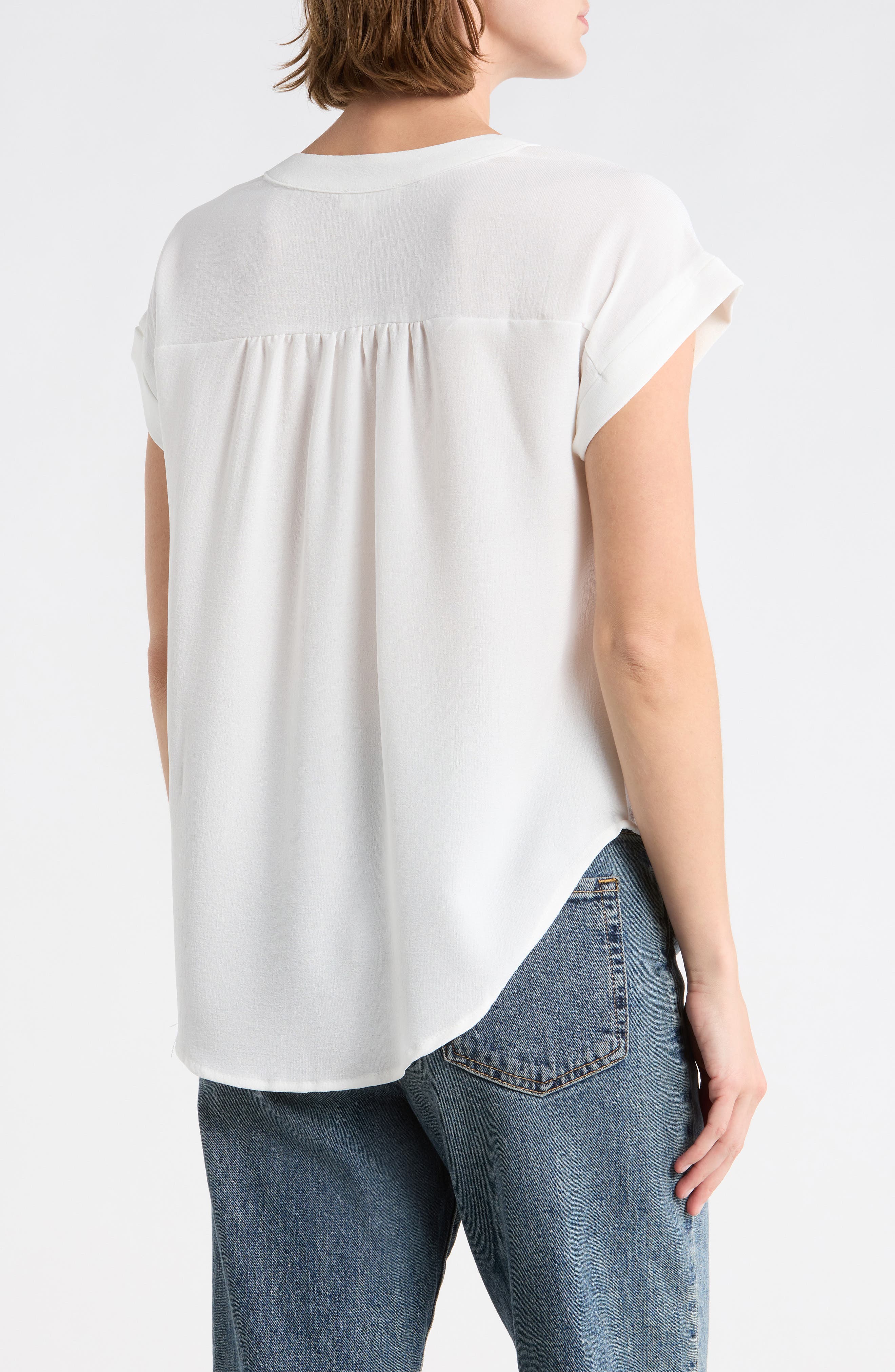 Button Front V-Neck Top - image 2