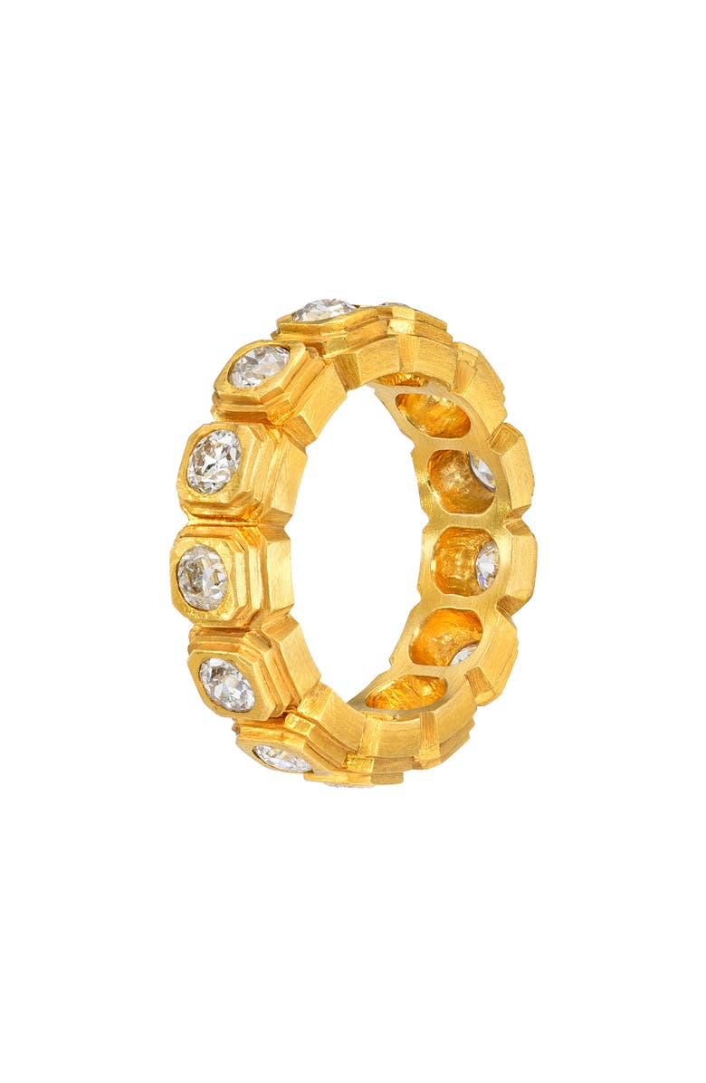 Darius Ziggurat Bezel Set Diamond Eternity Band, Alternate, color, Yellow Gold