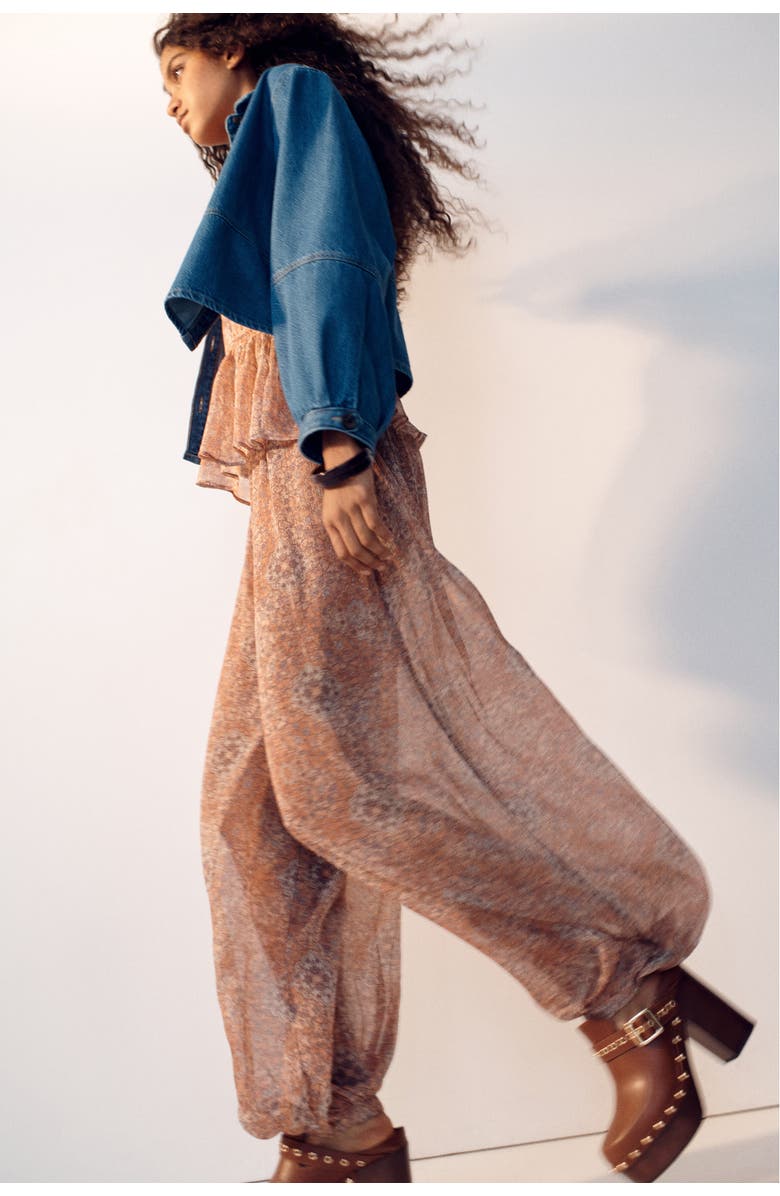 H&M Balloon-leg pull-on pants, Alternate, color, Light Pink/Floral