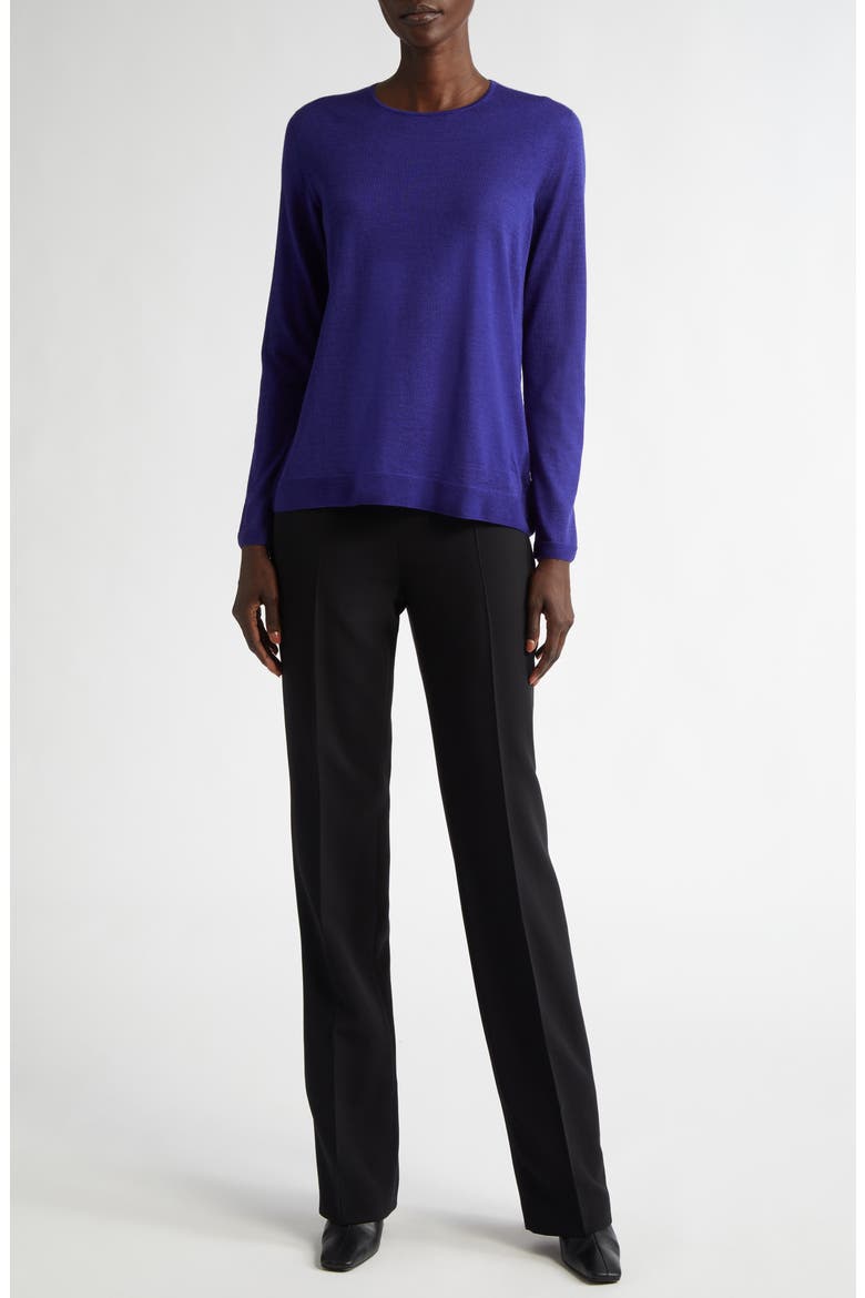 Carole Stretch Wool Double Face Pants, Alternate, color, 009 BLACK