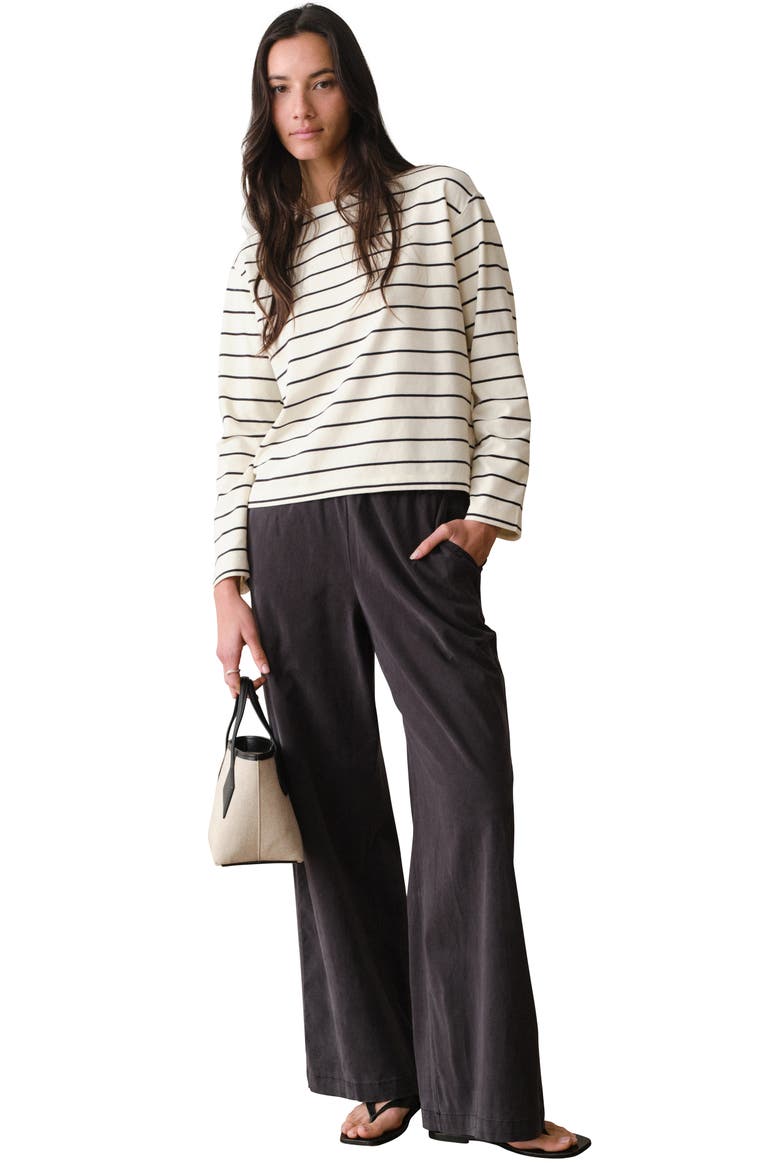 Allison Twill Wide Leg Trouser Pants, Alternate, color, FADED BLACK