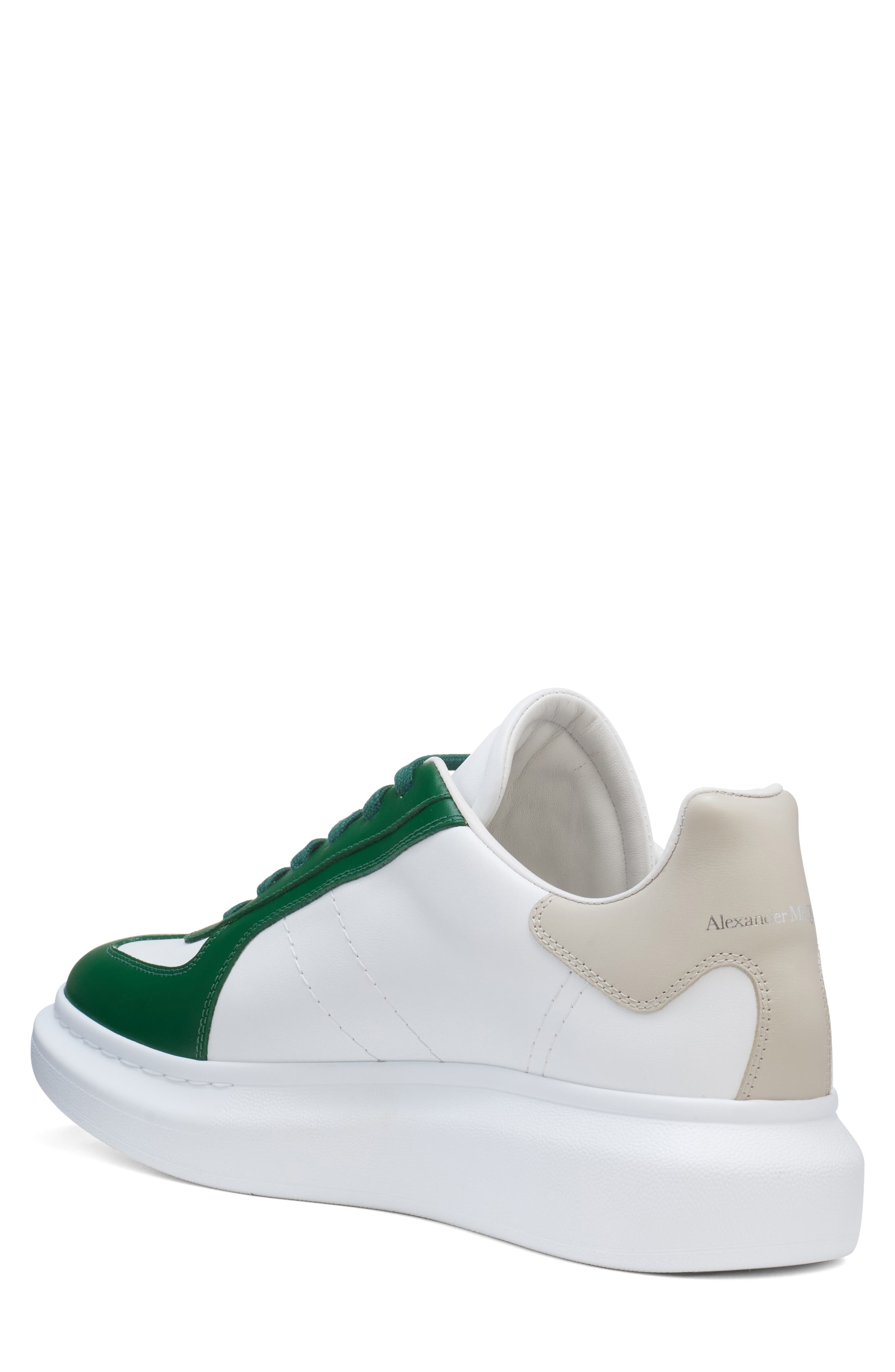 McQueen Retro Sneaker, Alternate, color, White/Green