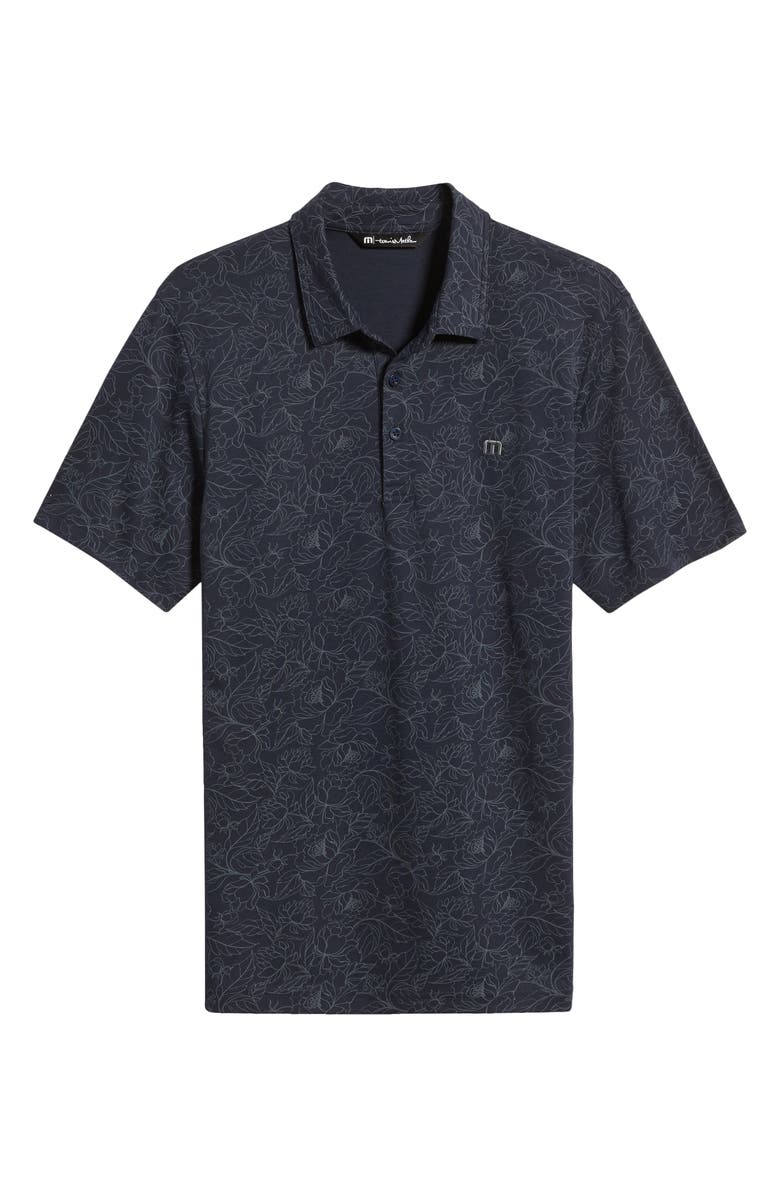 TravisMathew Monstera Print Piqué Polo, Alternate, color,