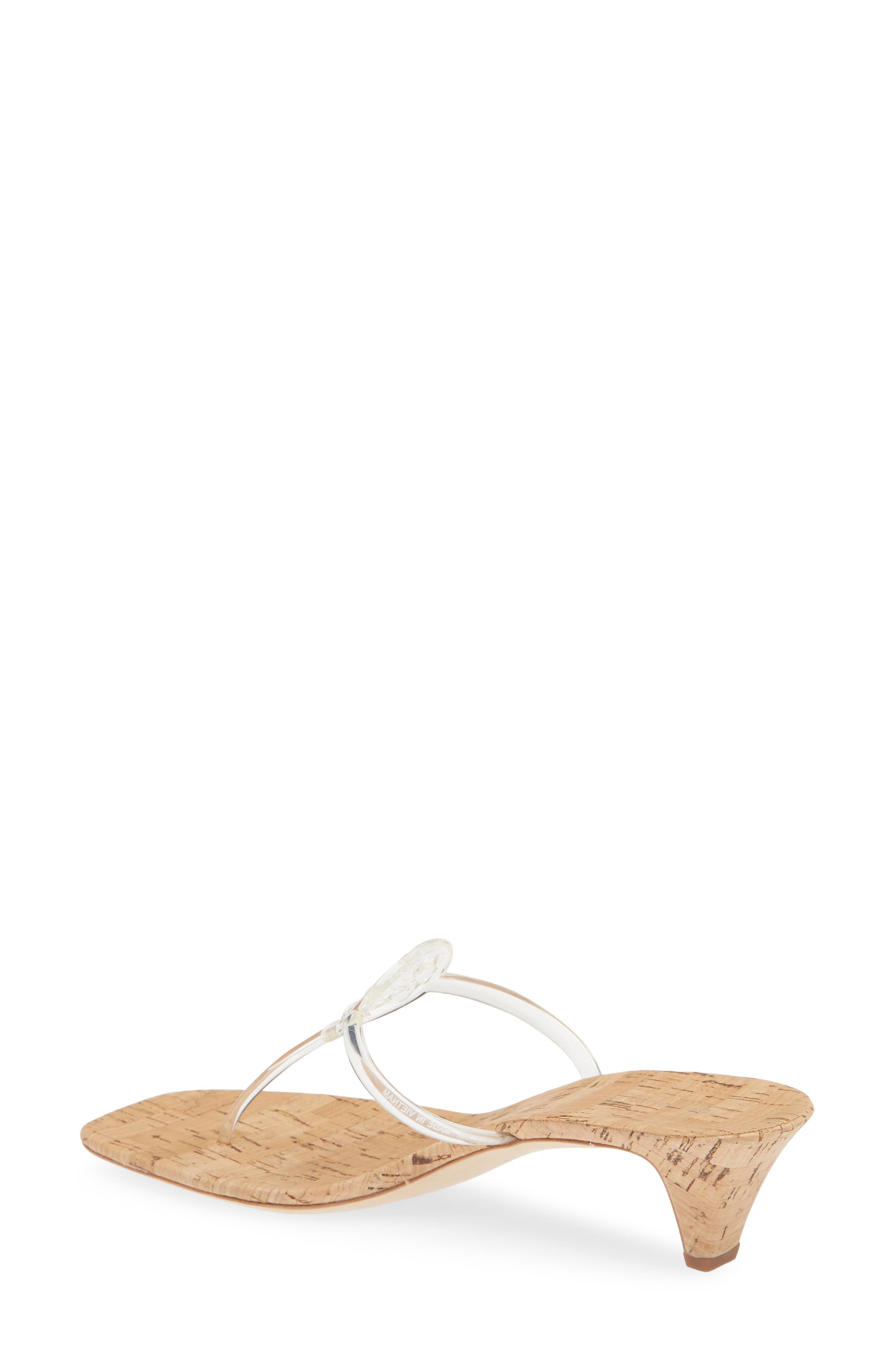 Tory Burch Miller Jelly Kitten Heel Sandal, Alternate, color, Clear