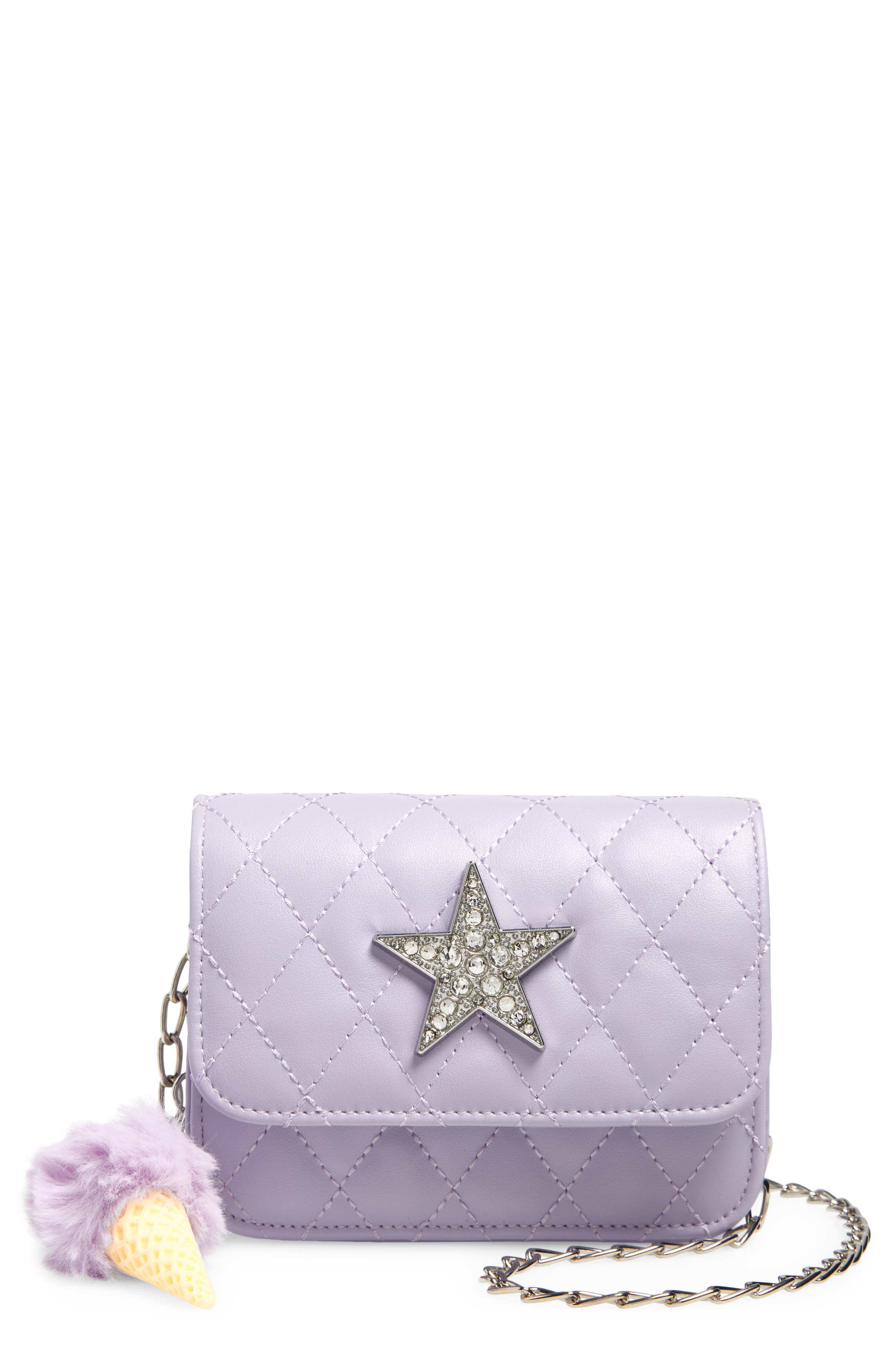 Ruby & Ry Kids' Quilted Faux Leather Crossbody Bag, Main, color, Purple
