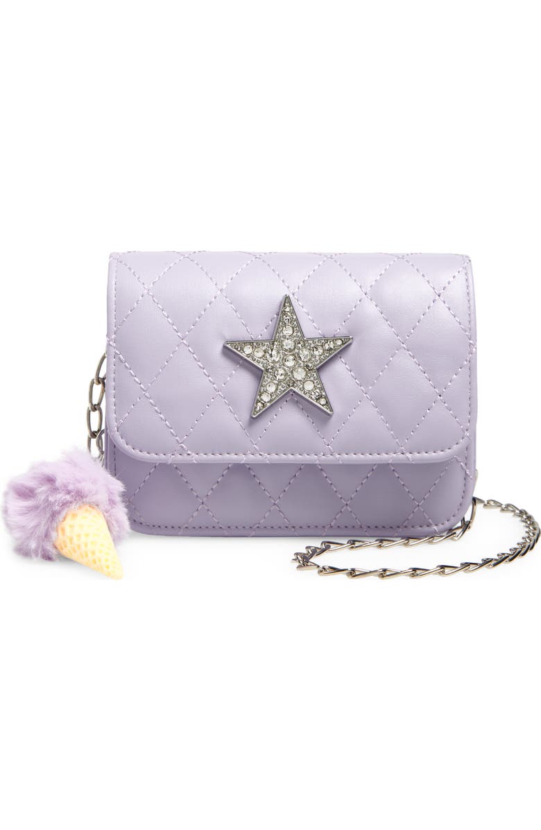 Ruby & Ry Kids' Quilted Faux Leather Crossbody Bag, Main, color, Purple