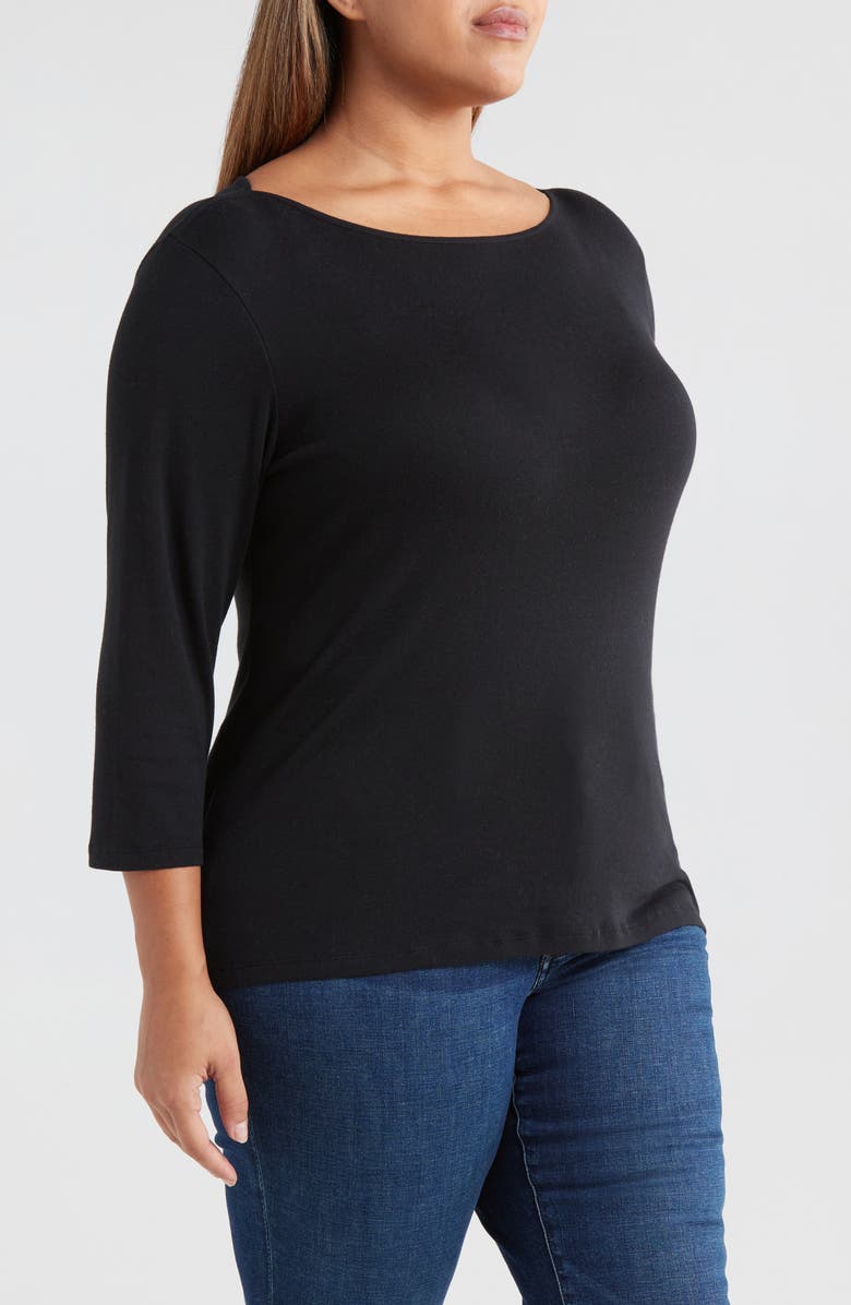 Caslon<sup>®</sup> Boat Neck Long Sleeve Tee, Alternate, color,