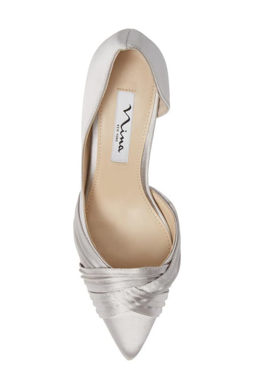 Nina Blakely Half D'orsay Pointy Toe Pump In Silver