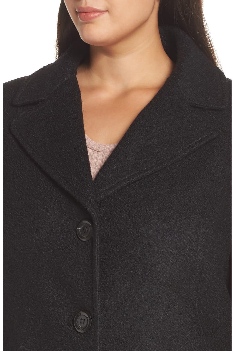 Notch Lapel Peplum Coat, Alternate, color, BLACK