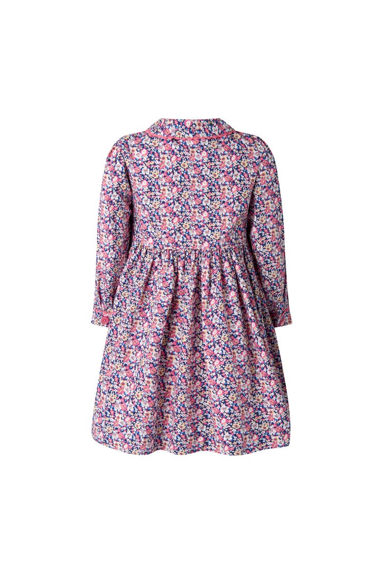 Floral Smocked Button-Front Dress, Alternate, color, Navy
