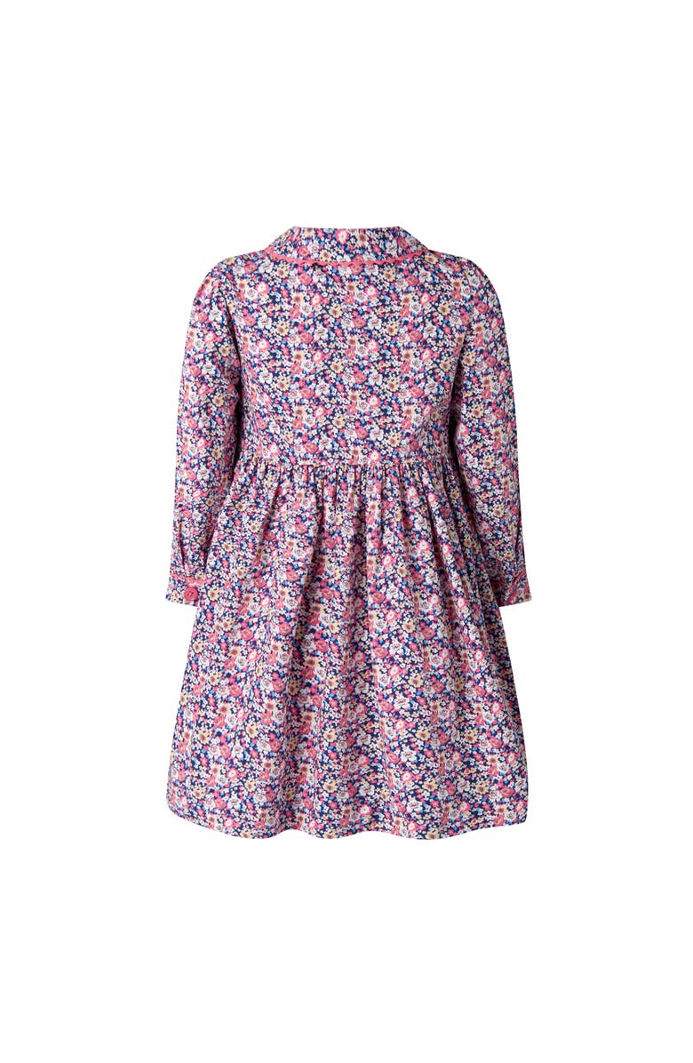 Rachel Riley Floral Smocked Button-Front Dress, Alternate, color, Navy
