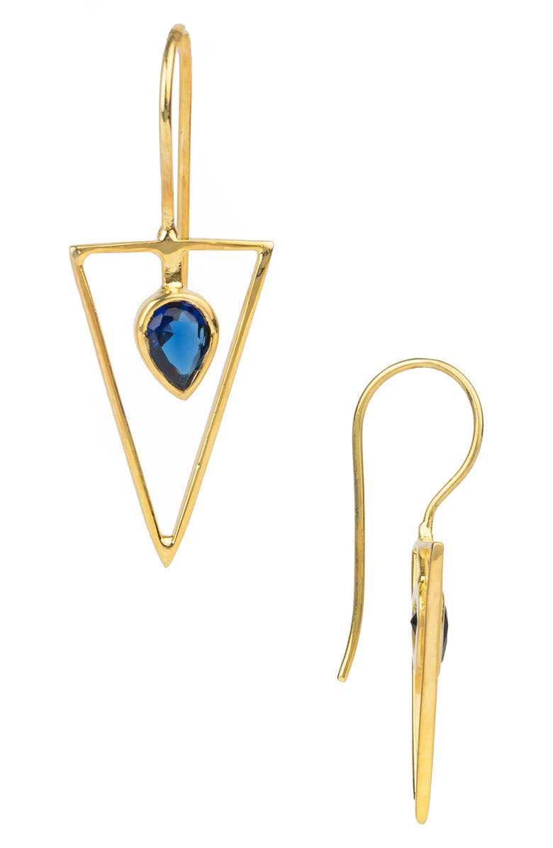 SAACHI 14K Gold Plated Triangle Drop Earrings, Alternate, color, 