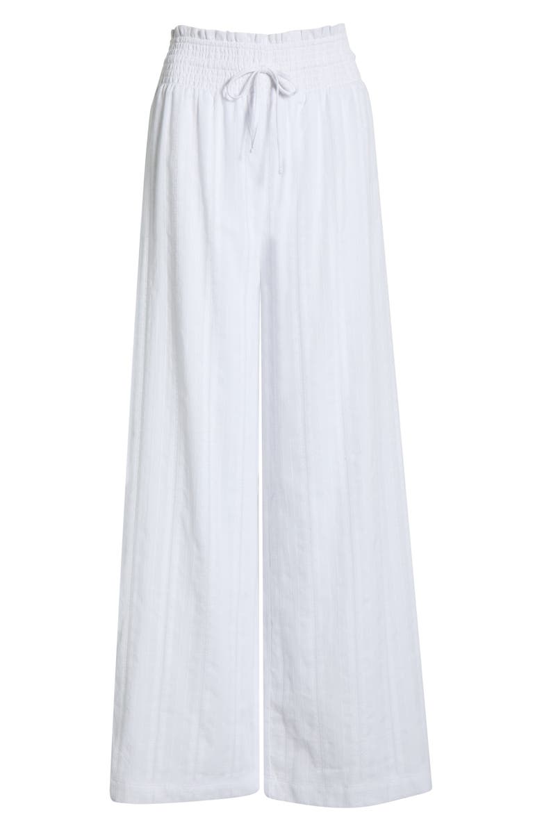 Splendid Meadow Embroidered Cotton Drawstring Pants, Main, color, White