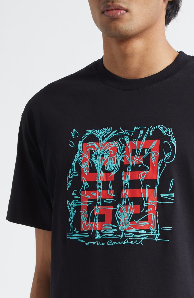 Givenchy Regular Fit 4G Logo Graphic T-Shirt, Alternate, color, Black