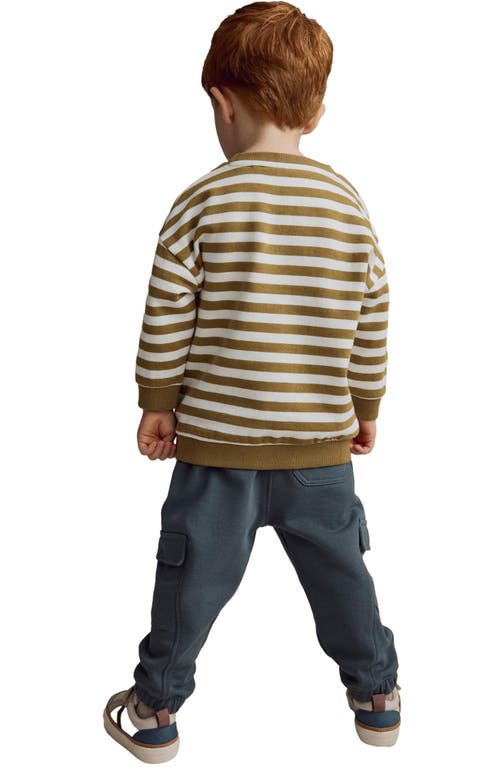 Next Kids' Applique Sweatshirt & Cargo Joggers Set In Green/ecru