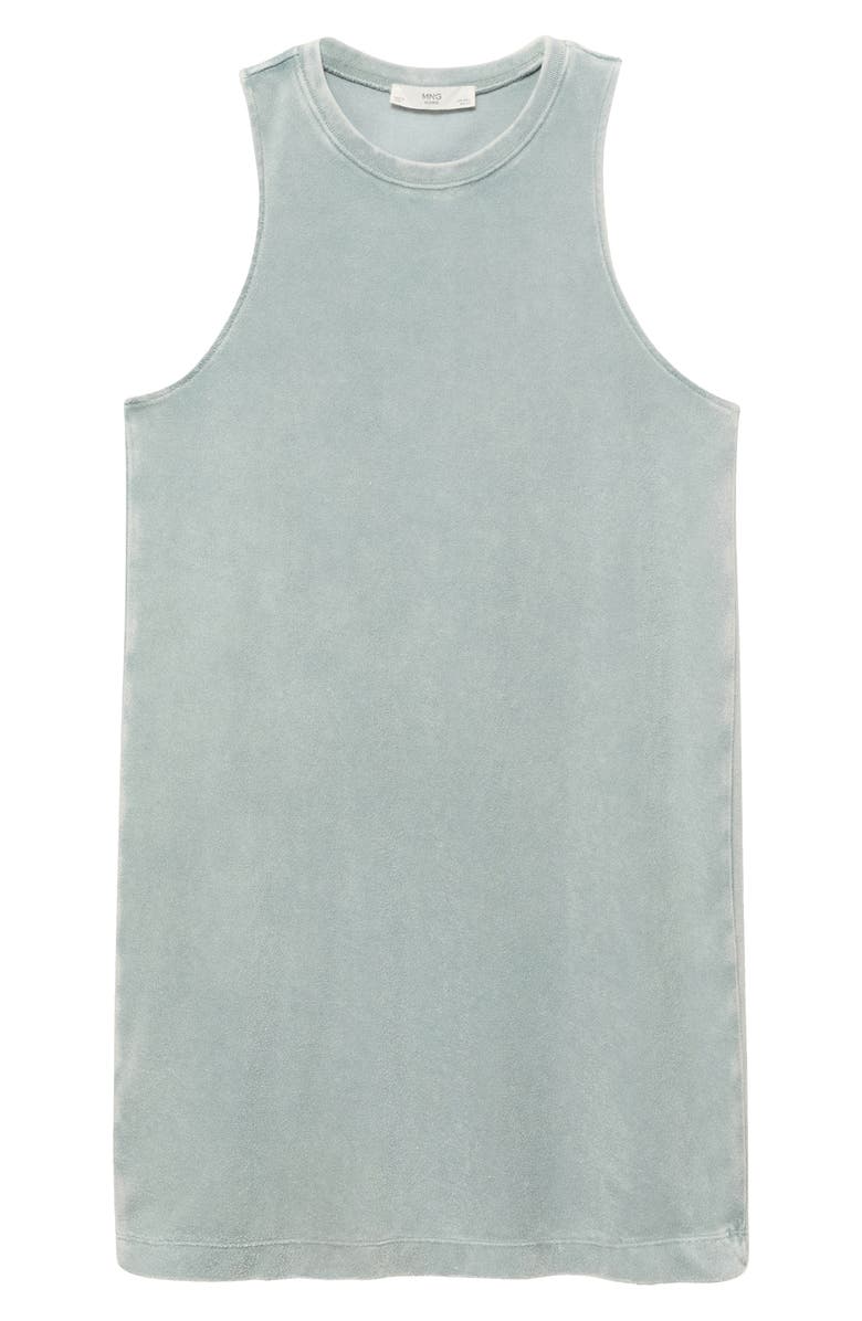 MANGO Overdyed Cotton Blend Terry Nightgown, Alternate, color, Mint Green