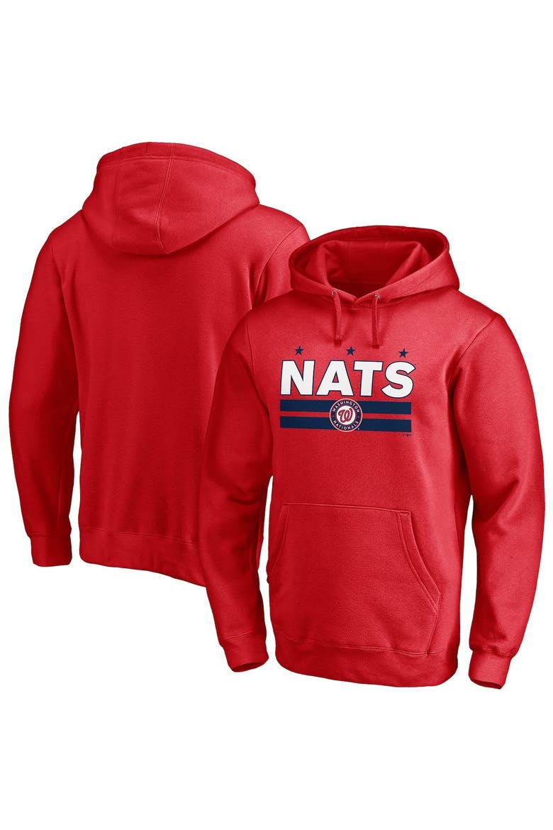Men's Fanatics Branded Red Washington Nationals Nats Flag Hometown Fitted Pullover Hoodie, Main, color, Red