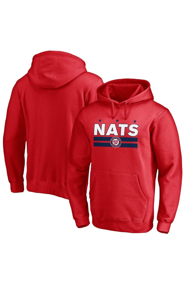 FANATICS Men's Fanatics Branded Red Washington Nationals Nats Flag Hometown Fitted Pullover Hoodie, Main, color, 