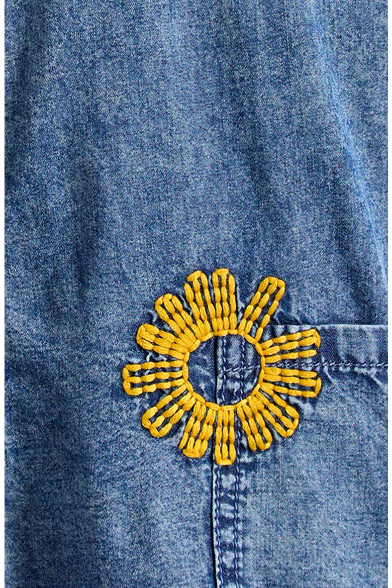 Embroidered Denim Overalls, Alternate, color, CHAMBRAY