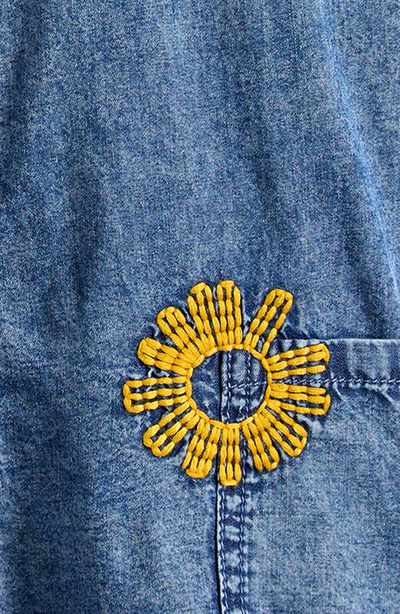 OTTER AVENUE Kids' Denim Shortalls, Alternate, color, Chambray