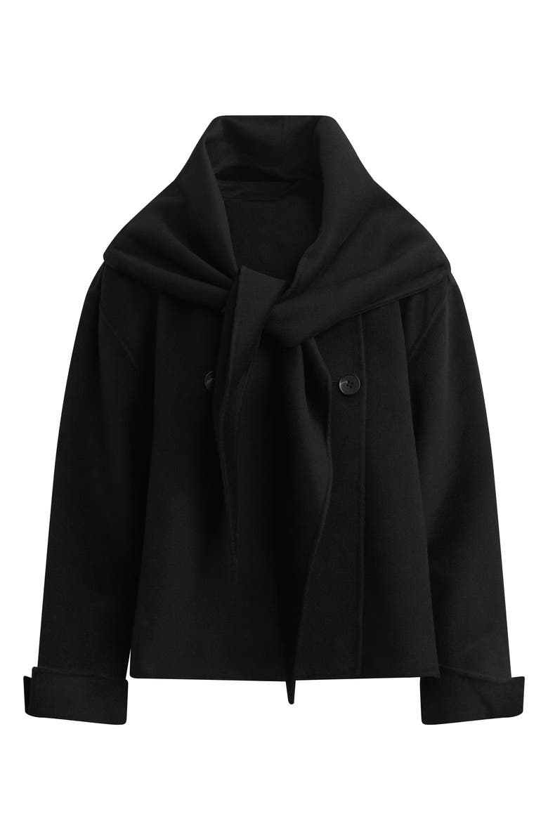 Favorite Daughter The Jamie Wool Blend Scarf Coat, Alternate, color, Black