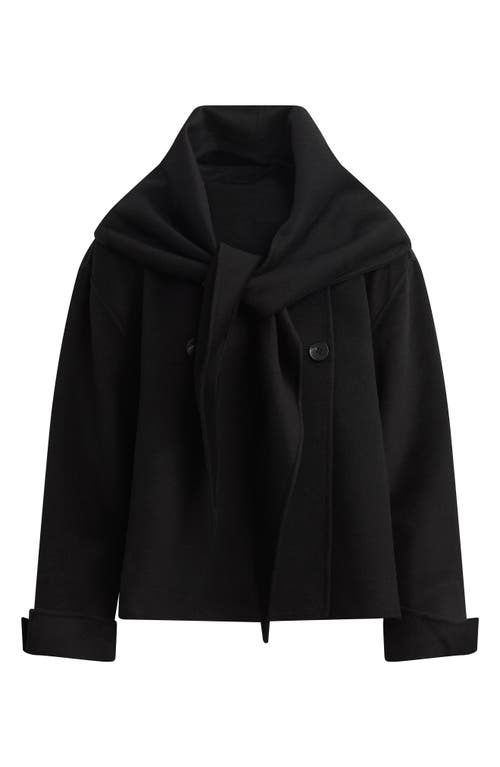 Favorite Daughter The Jamie Wool Blend Scarf Coat In Black