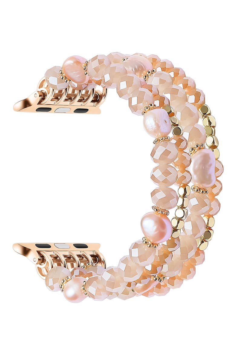 Demi Beaded Apple Watch Band, Alternate, color, ROSE GOLD