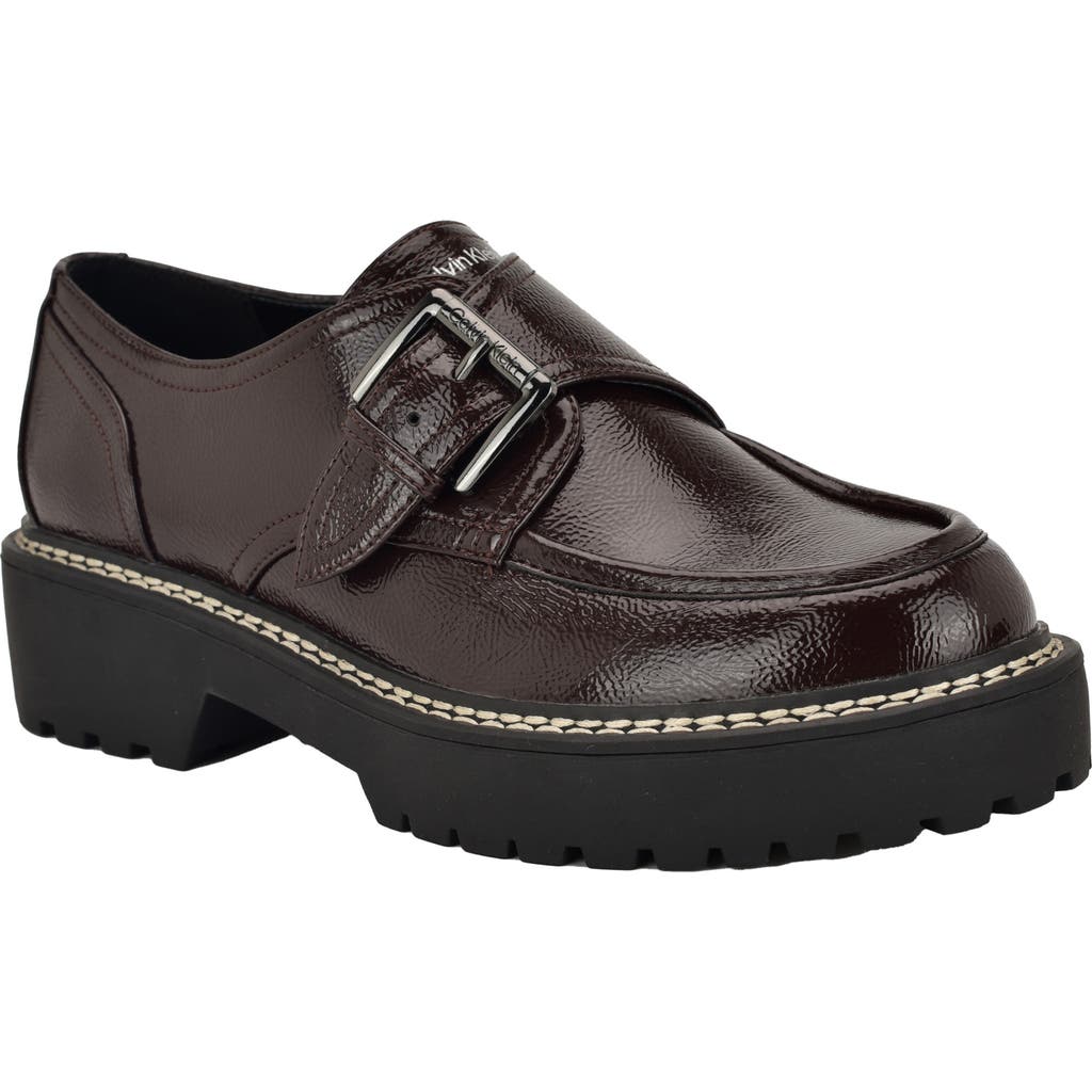 Calvin Klein Saundee Monk Strap Shoe In Brown