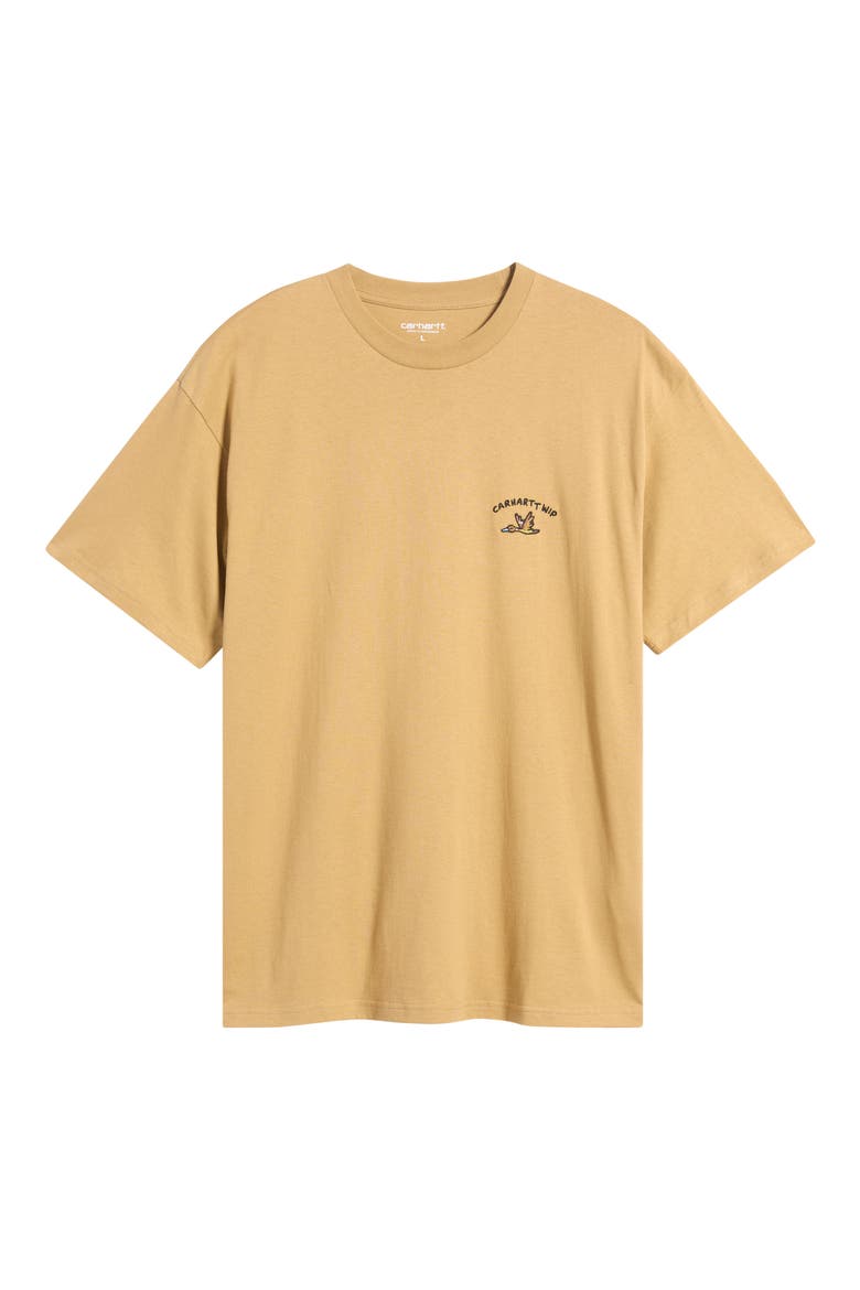 Embroidered Animated Duck Organic Cotton T-Shirt, Alternate, color, WIP DUSTY H