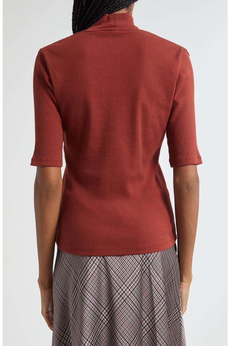 Rib Knit Turtleneck Top, Alternate, color, SIENA