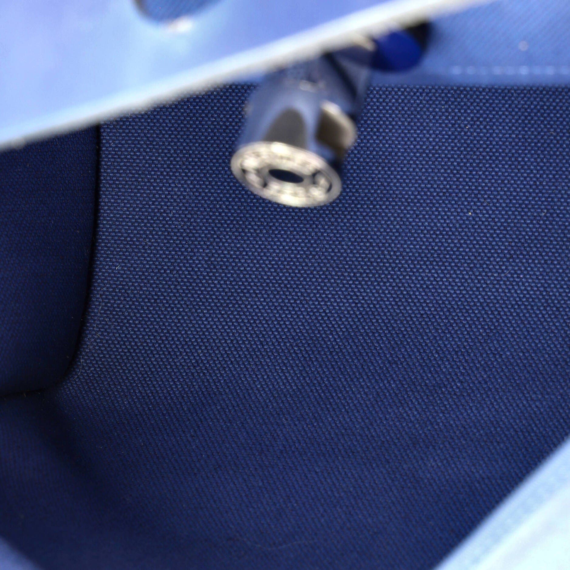 Pre-Owned Hermes Herbag Zip Leather and Toile 31, Alternate, color, Bleu Saphir