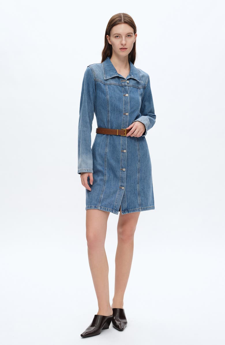 Bayeas Long Sleeve Denim Shirtdress, Alternate, color, Midnight Thunder