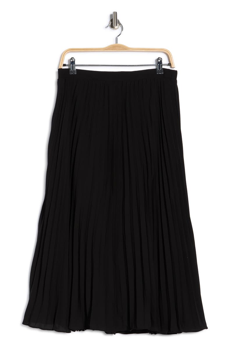 T Tahari Pleated Skirt, Alternate, color, Black